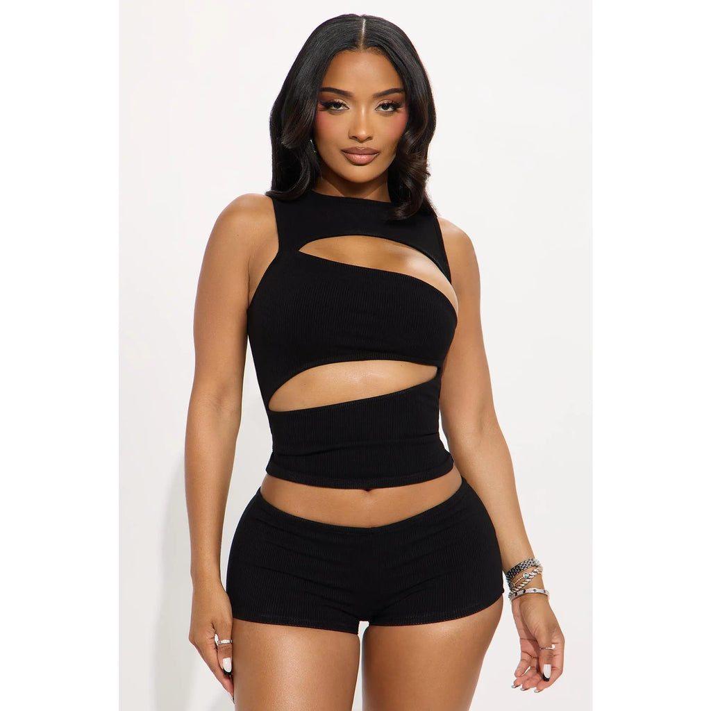 Acacia Snatched Micro Mini Short Set - Black
